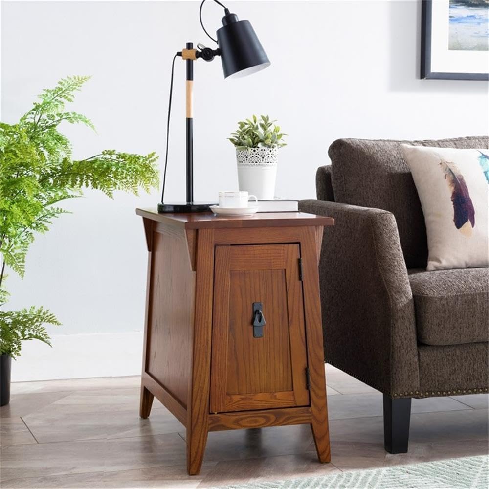 MAKLAINE Mission Cabinet Wood End Table, 24" H x 15" W x 24" D...