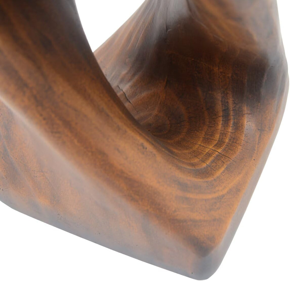 Modern End Table Square Solid Wood Pedestal Side Table Rustic Plant Stand wit...