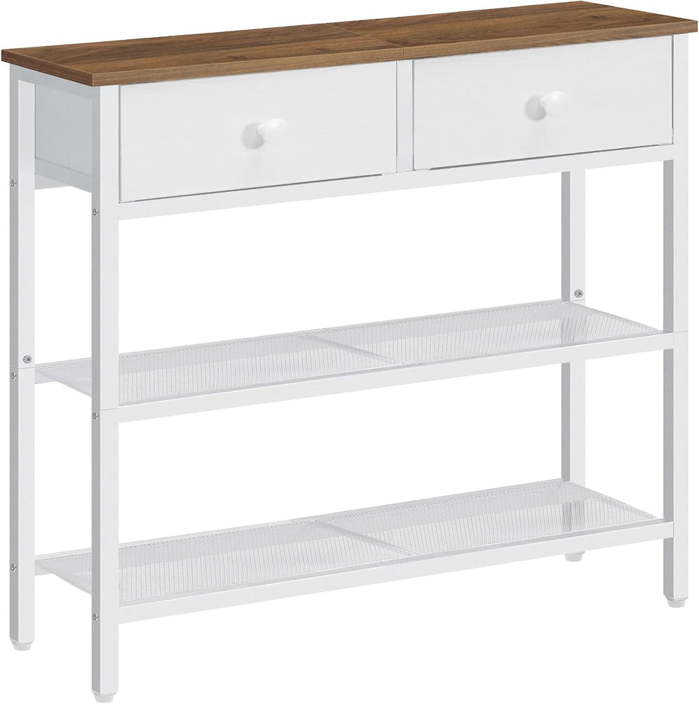 HOOBRO 29.5" Narrow Console Table with 2 Fabric Drawers, Sofa Table, Sma...