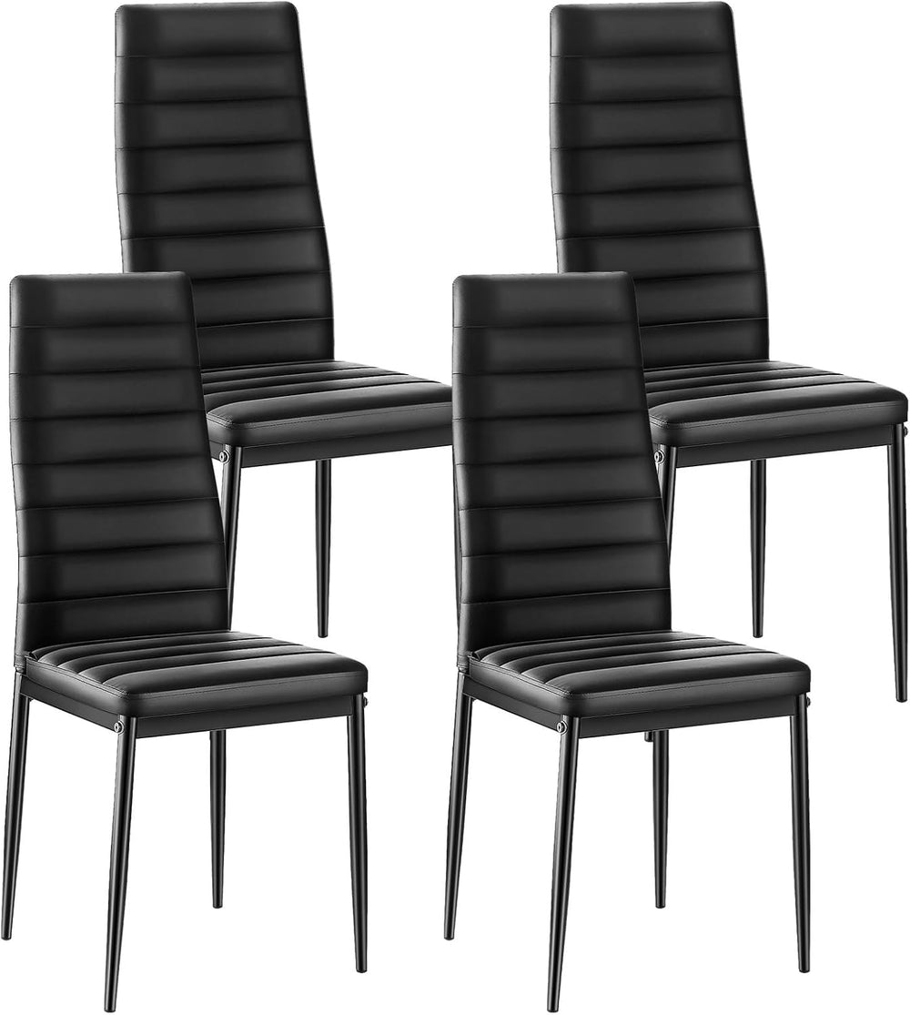 VEVOR Modern Dining Room Accent Chairs Set of 4, Upholstered Leather Side Cha...