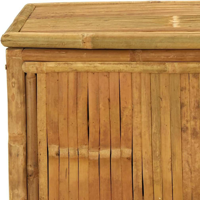 Bamboo Patio Storage Box 43.3x20.5x21.7 Inches | Durable Natural Material, Open Slats Ventilation, Indoor Outdoor Use, Storage Bench
