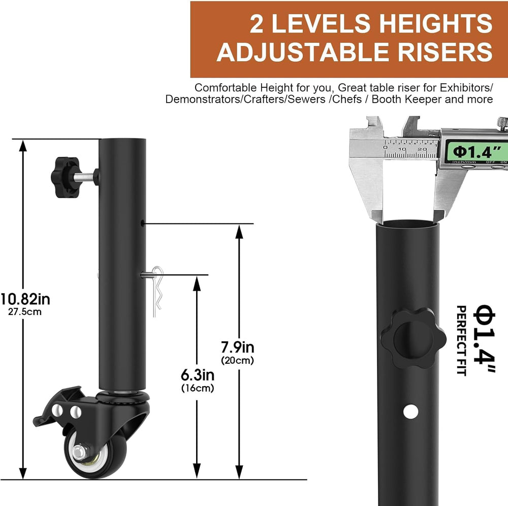 Table leg extender with casters 7in,adjustable metal table leg extender | Tab...
