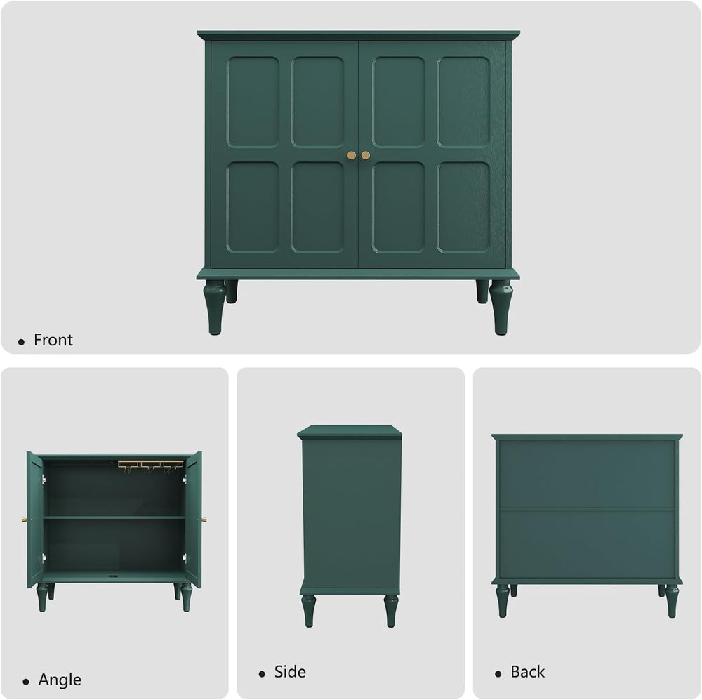 ARTPOWER Green Sideboard Buffet Cabinet with Storage, Mid-Century Modern Stor...