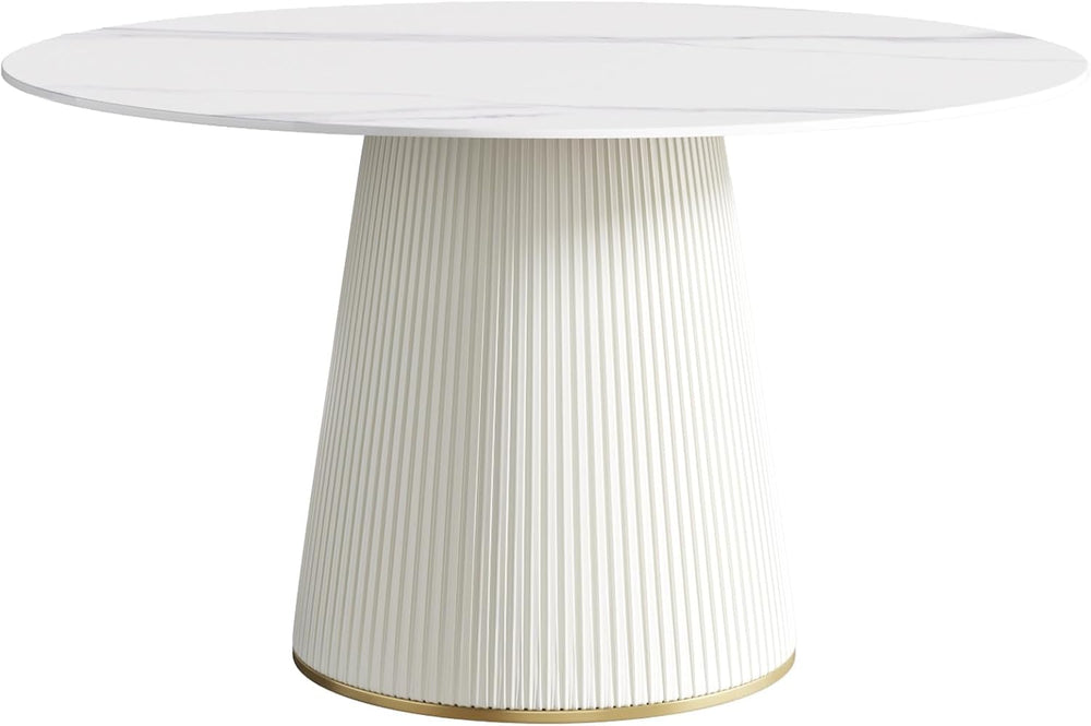 Montary 53” Modern Round Dining Table for 4-6 People, Minimalist Artificial M...