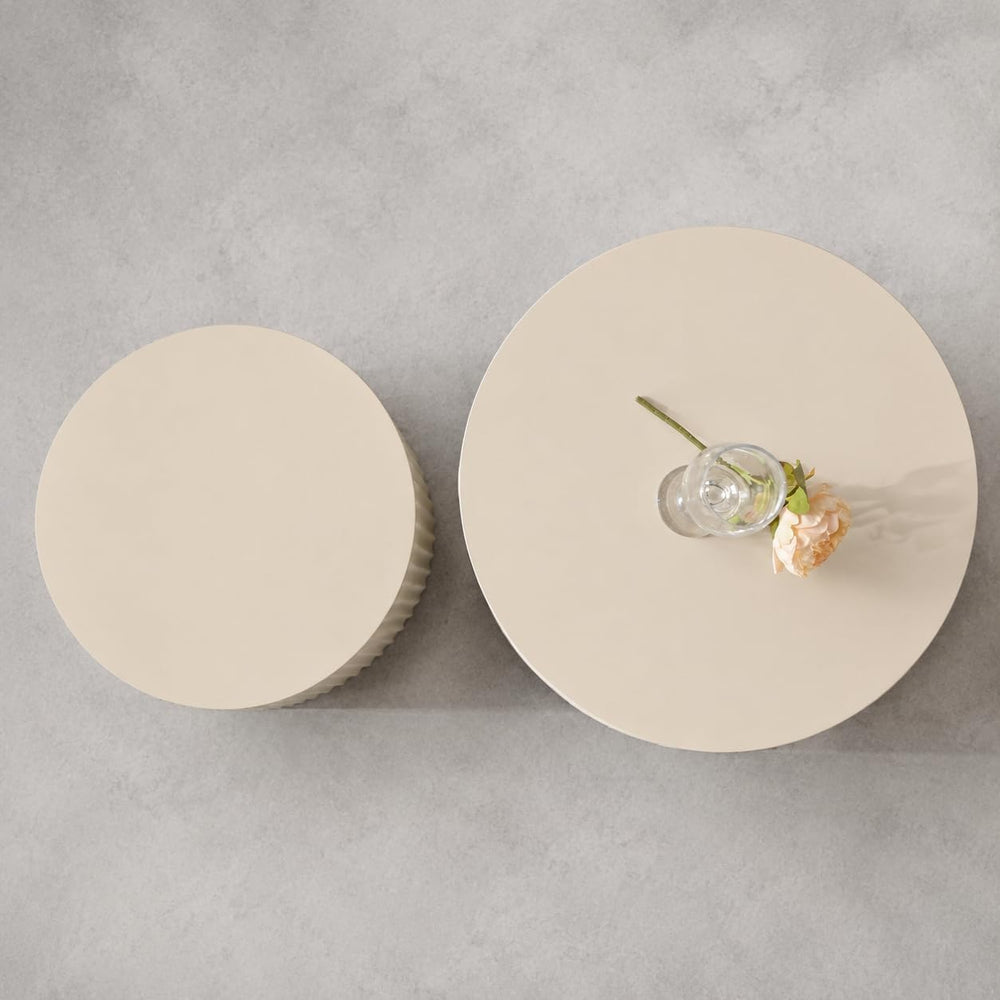 Modern Round Nesting Coffee Table Set of 2, Side Tables for Living Room