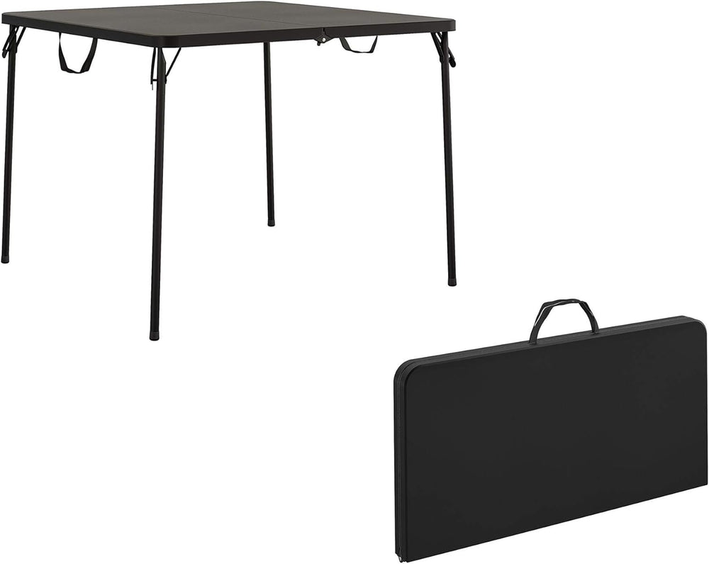 Cosco XL 38.5" Resin Fold-in-Half Card Table, Black, Wheelchair Accessib...