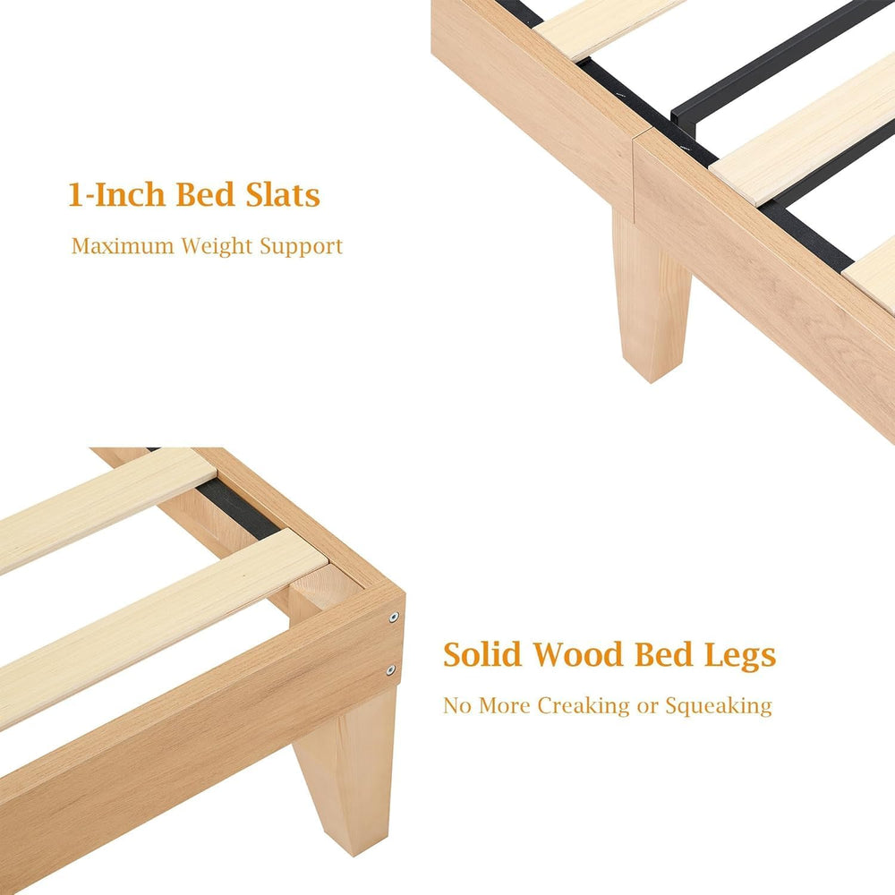 Rattan Bed Frame Full Size with Natural Rattan Headboard & LED Lights
