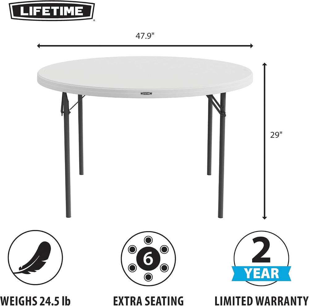 LIFETIME Nesting Round Table, 48-Inch, White Granite