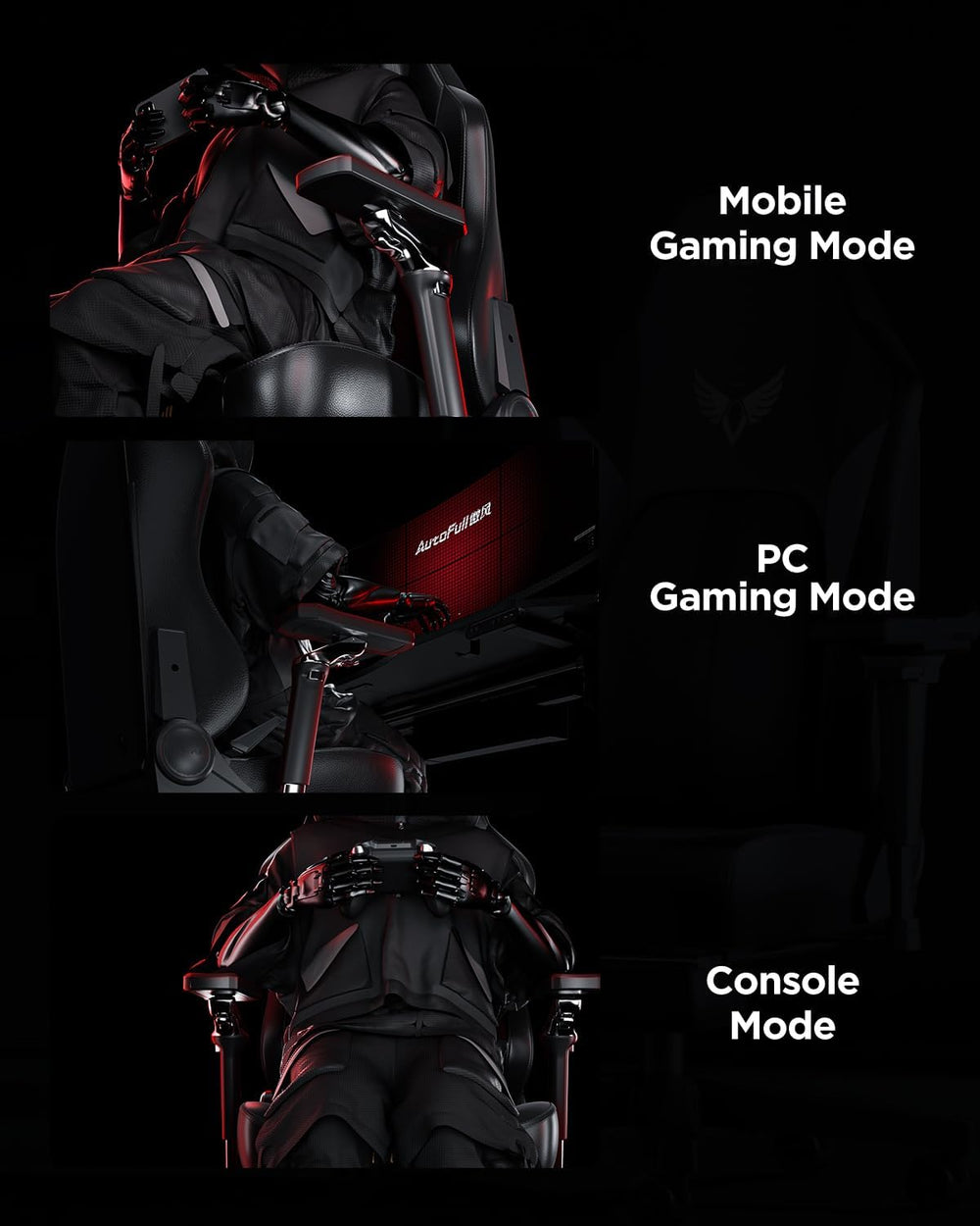 AutoFull M6 Gaming Chair, Ergonomic Office Chair with Ventilated Heating, AUT...