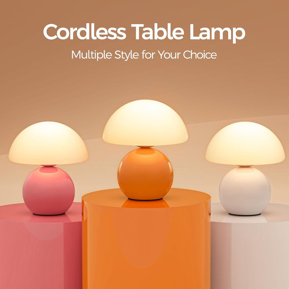 NIORSUN Mushroom Lamp Table Lamp for Bedroom, Portables Cordless Table Lamp,W...