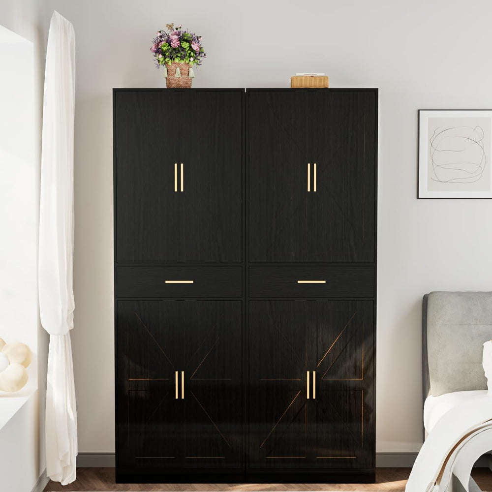 71" Tall Kitchen Pantry Storage Cabinet with 4 Doors & Drawer, Adjus...