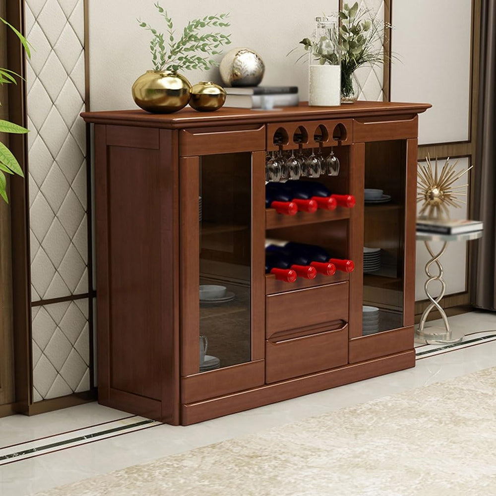 Entryway Cabinet Chinese Solid Wood Wine Cabinet Restaurant Multifunctional D...