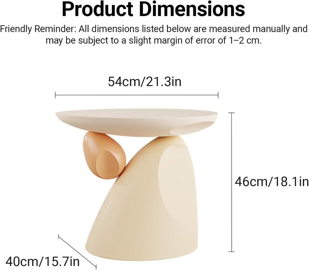Resin Stone Side Table, Modern Sofa Accent Coffee Table for Living Room, Mult...