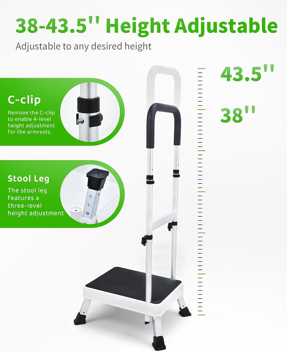 Step Stool with Handle for Elderly, Stepping Stool for Bed