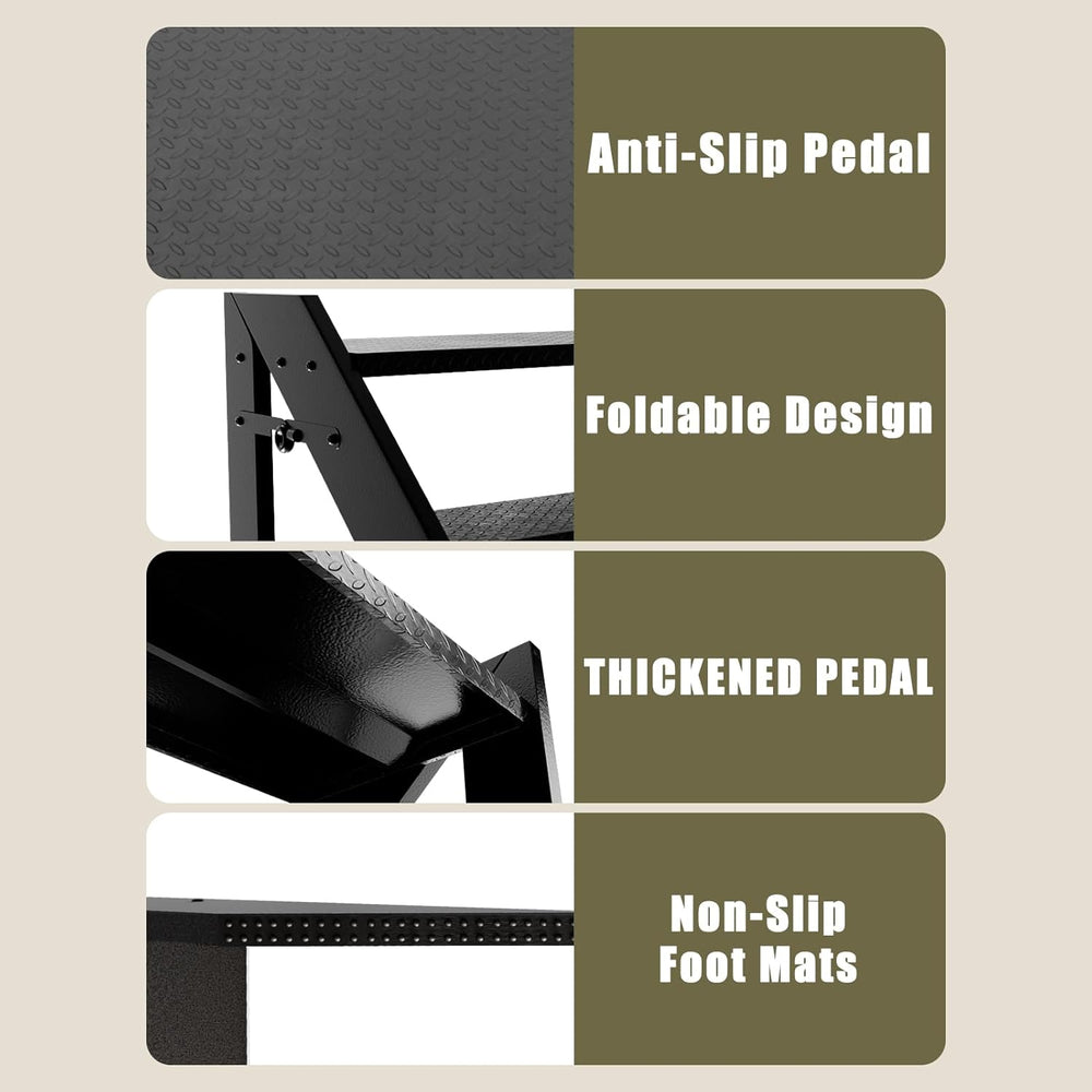 Step Ladder, Foldable Step Stool, 2 Step Folding RV Steps, Camper Steps Outdo...