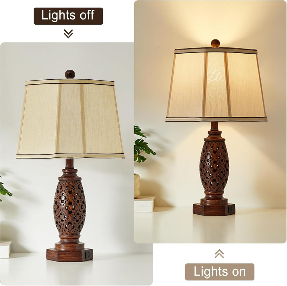 2-Pack Brown Rectangular Lampshades, 10.5 x 10 x 13 Inches