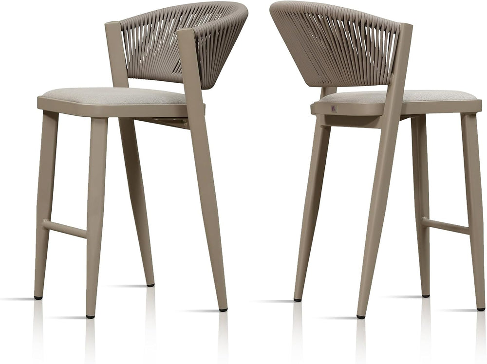 PURPLE LEAF Counter Height Bar Stool Set of 2 Patio Bar Stools Champagne