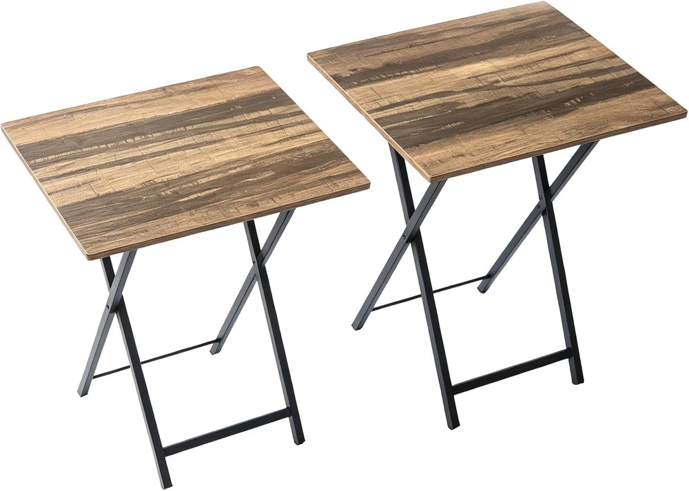 Folding TV Tray Table, Set of 2 Small Table, TV Dinner Table, Snack Tray Tabl...