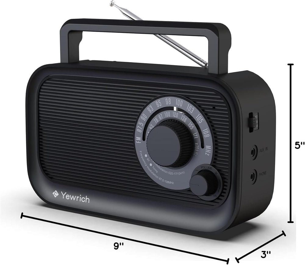 AM FM Radio with Bluetooth AC/DC Power with 3.5mm Headphone Jack