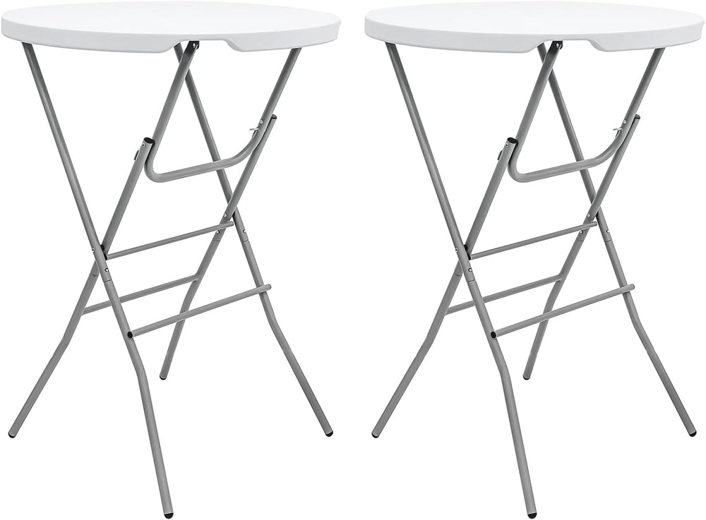 2 PCS - 31.5" L X 31.5" W X 43" H - Cocktail Table White High ...