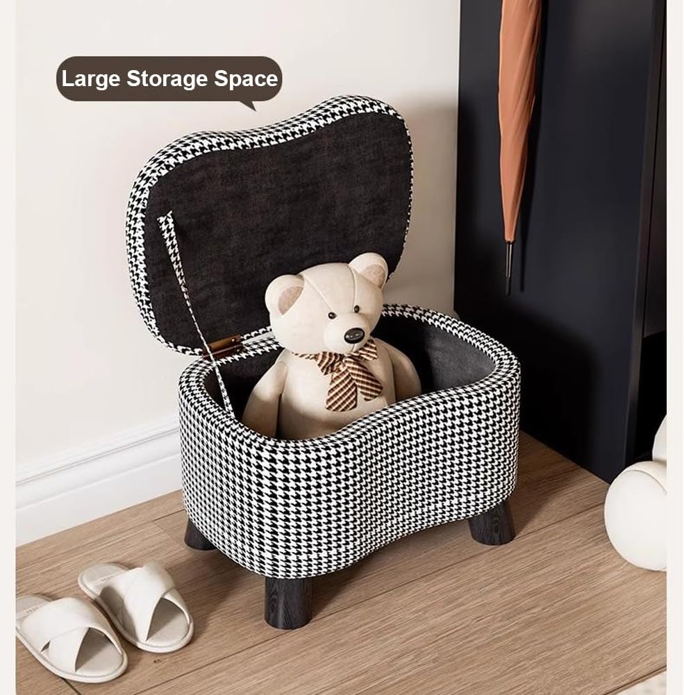 Storage Ottoman with Removable Cover,Soft Foot Rest Stool Upholstered Padded ...
