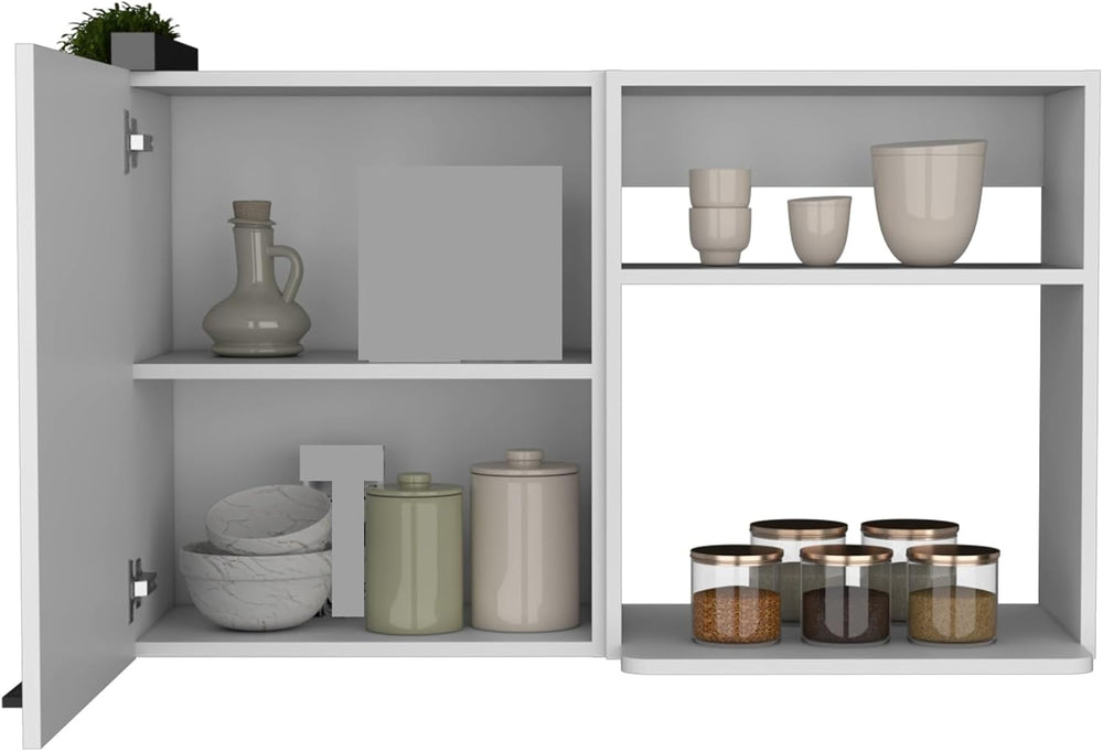 Wall Cabinet with Shelves, Storage Locker Pantry Sideboard Cupboard for Kitch...