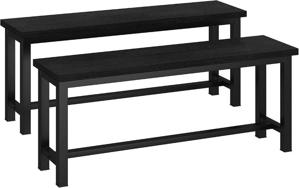 AWQM Table Bench, Pair of 2, Dining Bench, Thickened Steel Frame, Wood Bench,...