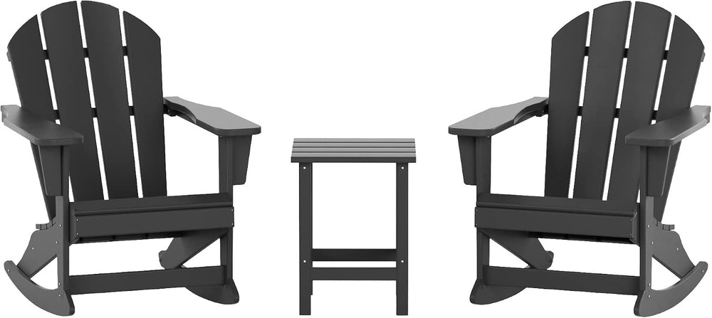 WestinTrends Malibu 3-Piece Set Outdoor/Patio Poly Adirondack Rocking Chairs ...