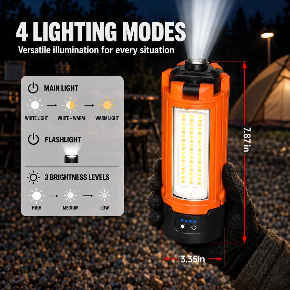 15000 mAh Camping Light with Stand Work Light Camp Lanterns