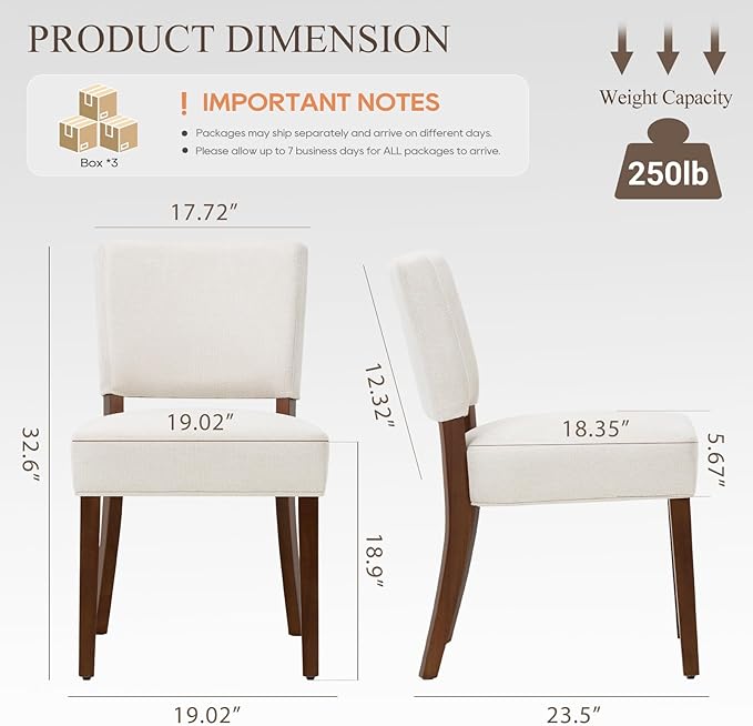 COLAMY Upholstered Dining Chairs Set of 6, Modern Kitchen Chairs with Back, F...