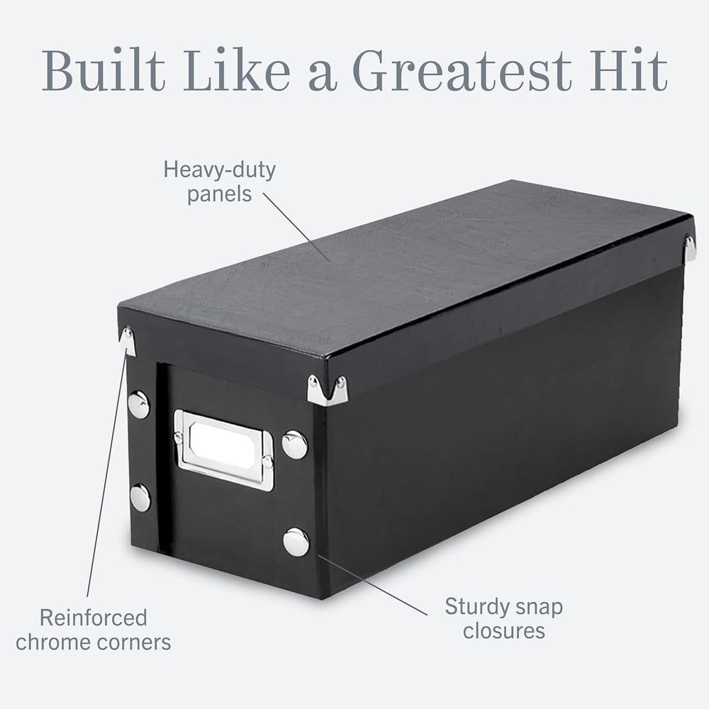 Snap-N-Store CD Storage Box - 4 Pack - Durable 5.1 x 5.1 x 13.2 Inch Disc Hol...