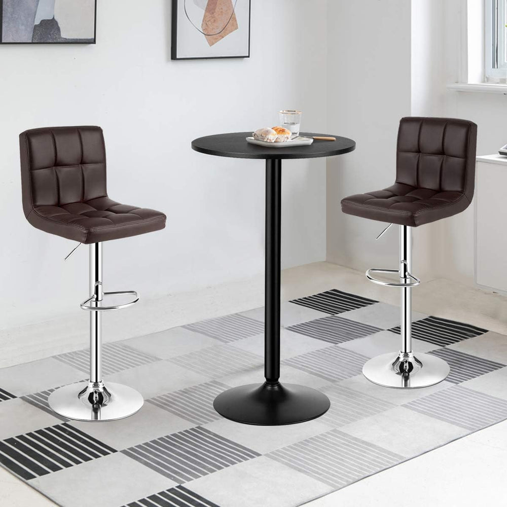 COSTWAY 3-Piece Bar Table Set, Counter Height Table Set with 2 Bar Stools | R...