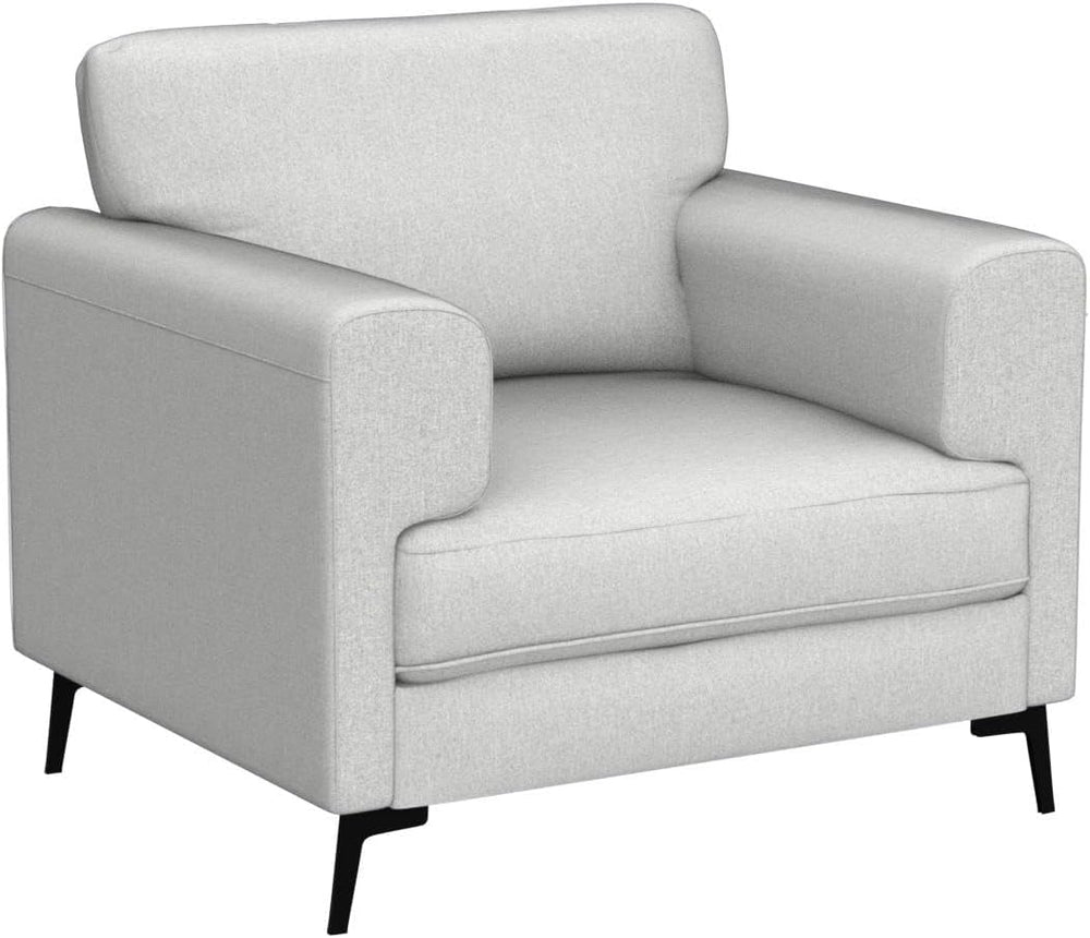 CDCASA Oversized Accent Chair, Linen Mid Century Chair 1PC, Light Gray