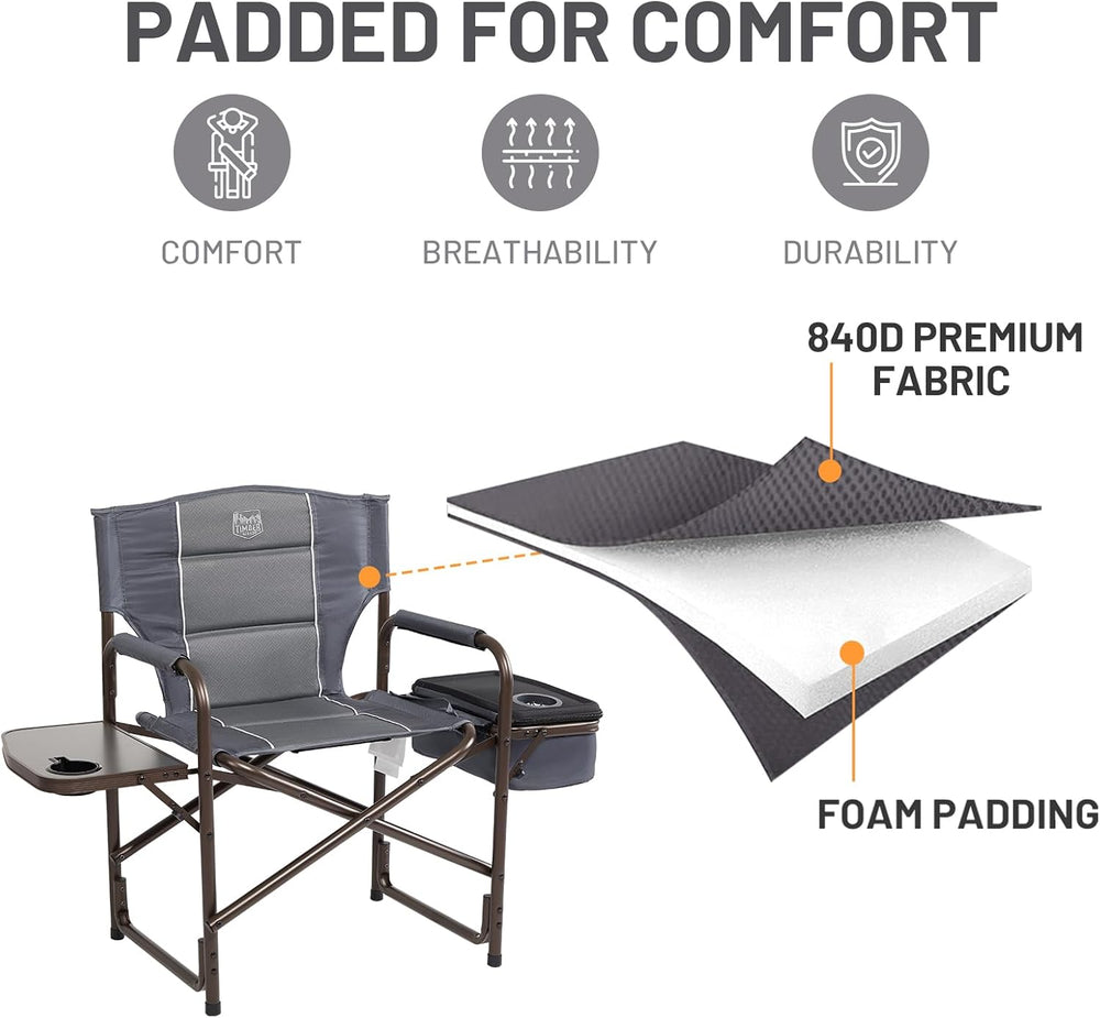 TIMBER RIDGE Lightweight Camping Chair, Portable Laurel Director's Chair ...