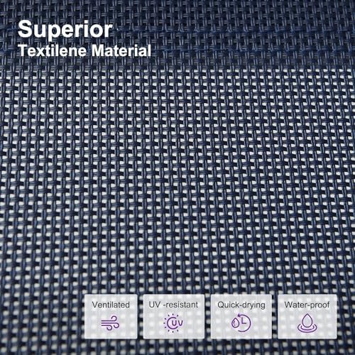 PURPLE LEAF Oversized Outdoor Lounge Chair Set of 2 Aluminum, Deep Blue | Ext...