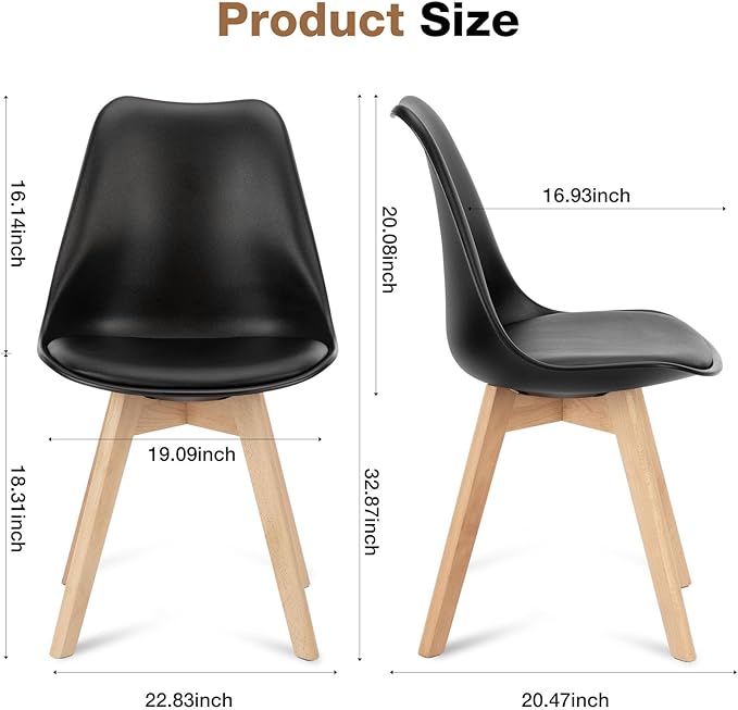 OLIXIS Dining Chairs Set of 8 Kitchen Mid Century Modern Chairs with Wood Leg...