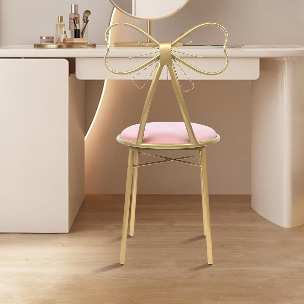 Velvet Vanity Chairs, Metal Cute Butterfly Stool Chair Dresser Makeup Chairs ...