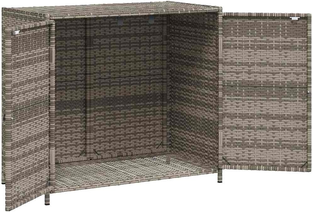 Grey Outdoor Storage Cabinet for Patio and Garden with 4 Shelves, Durable PE ...