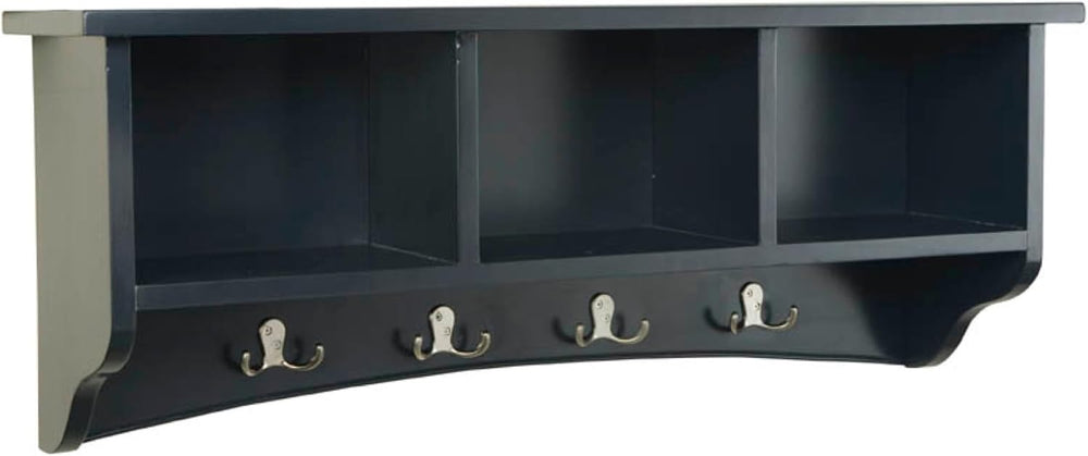 Alaterre Shaker Cottage Wall-Mounted Coat Rack with Cubbies, Charcoal Gray