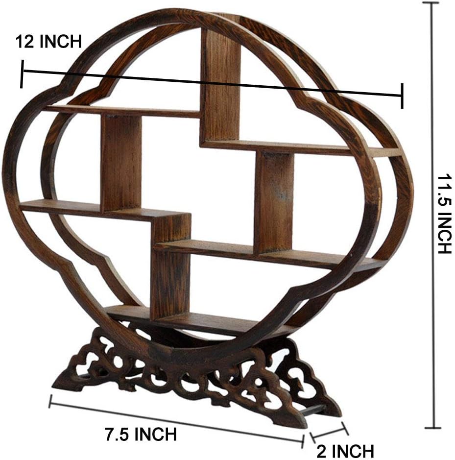 NWFashion Chinese Wooden Rosewood Display Stand Decoration 11" Curio Cab...