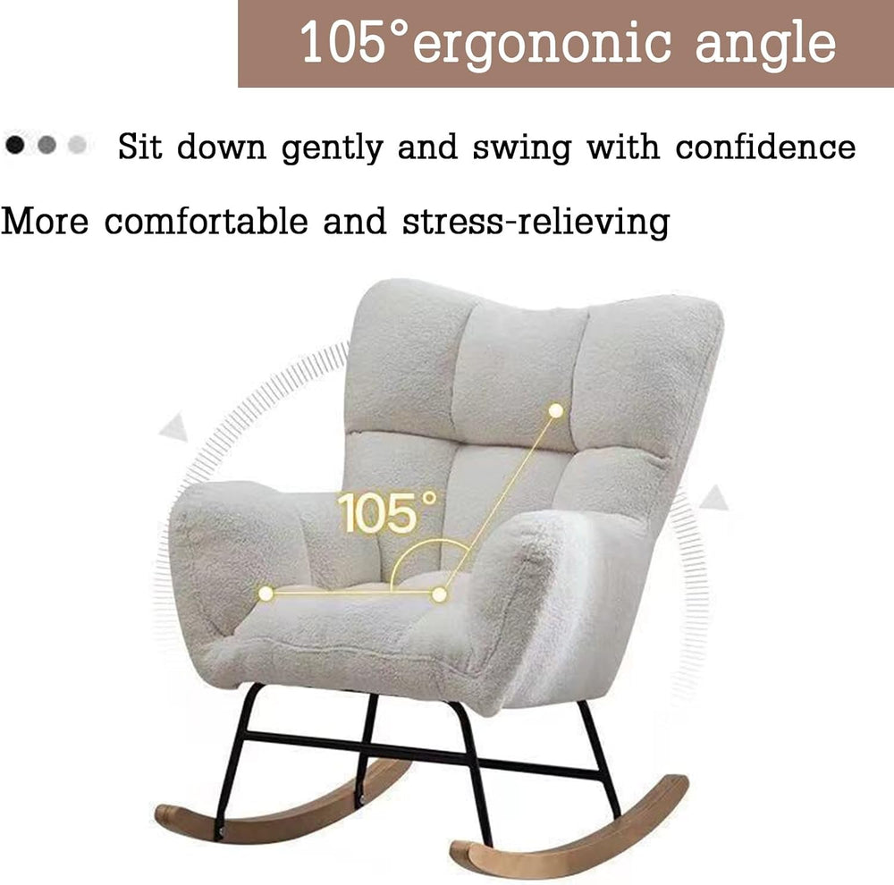 Modern Indoor Bedroom Rocking Chair with Cushion, Indoor Bedroom Upholstered ...