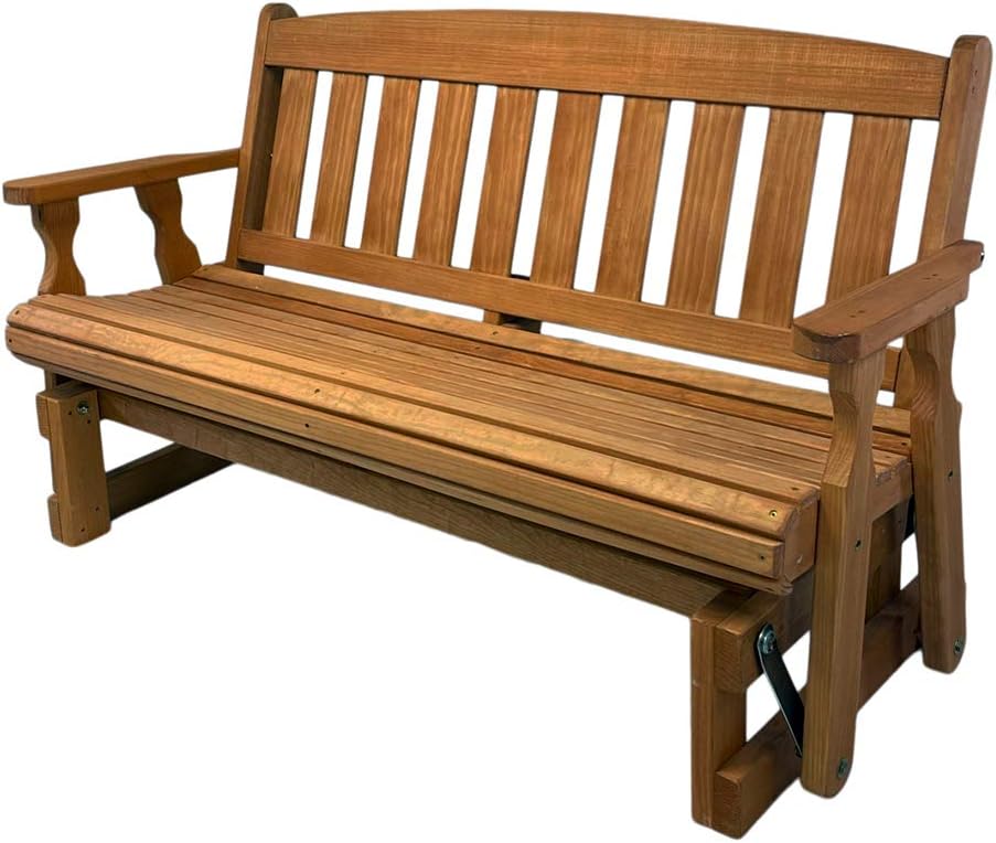 Amish Casual Heavy Duty 800 Lb Mission Pressure Treated Porch Glider (4 Foot,...