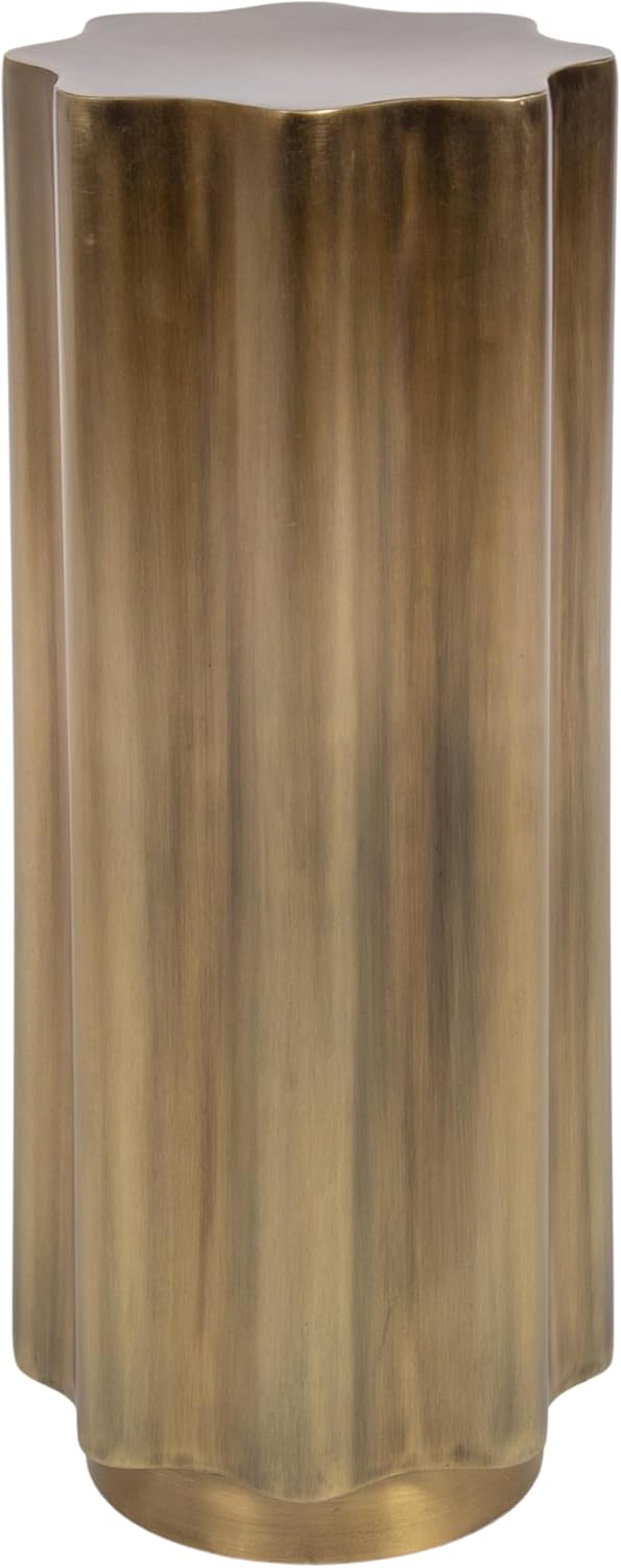 Kate and Laurel Pandey Modern Metal Wavy Drink Table, 9 x 9 x 22, Antique Bra...