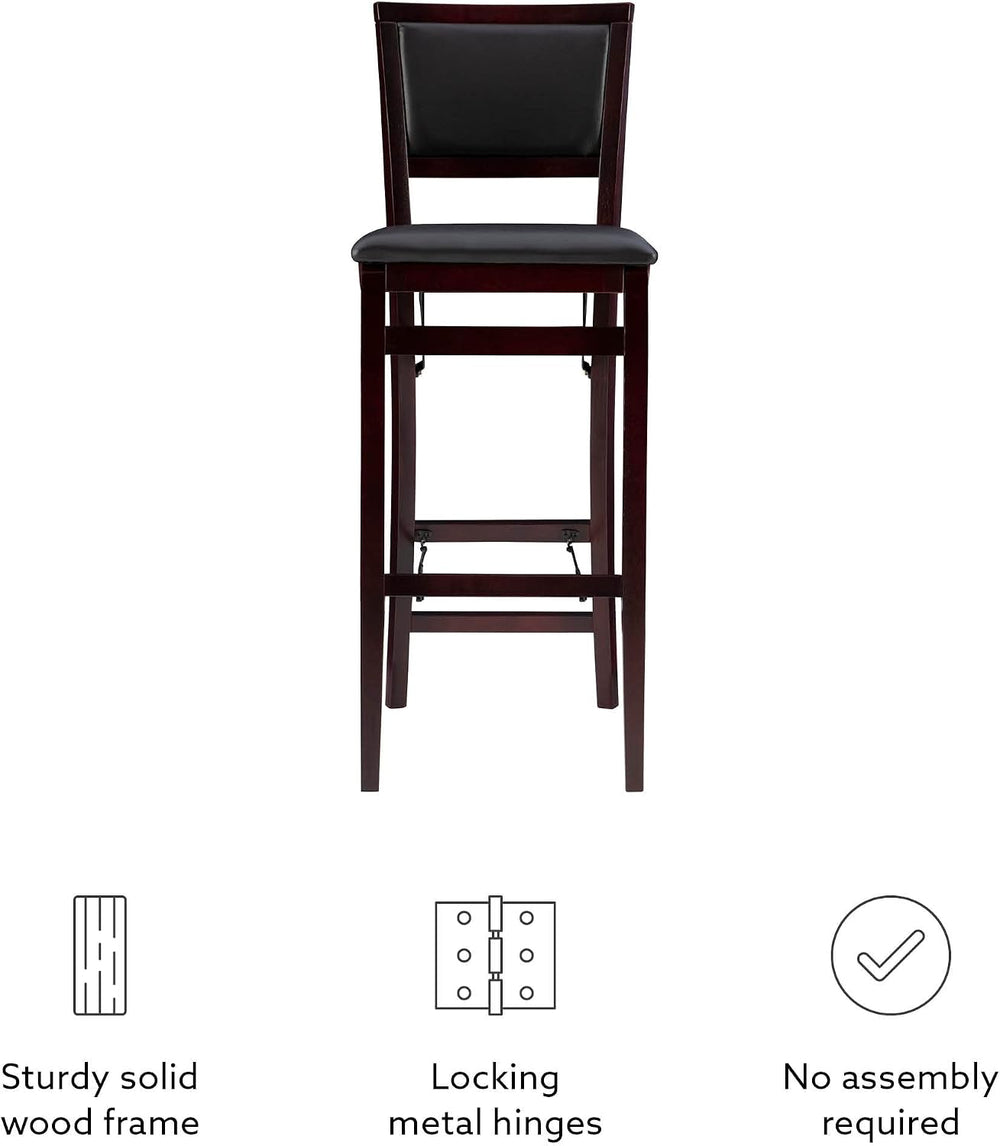 Linon Keira Pad Back Folding Bar Stool