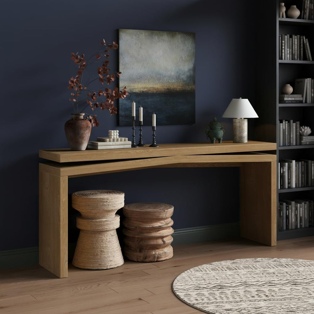 SOFTSEA Arches Console Table with Spacious Tabletop, Antique Brown