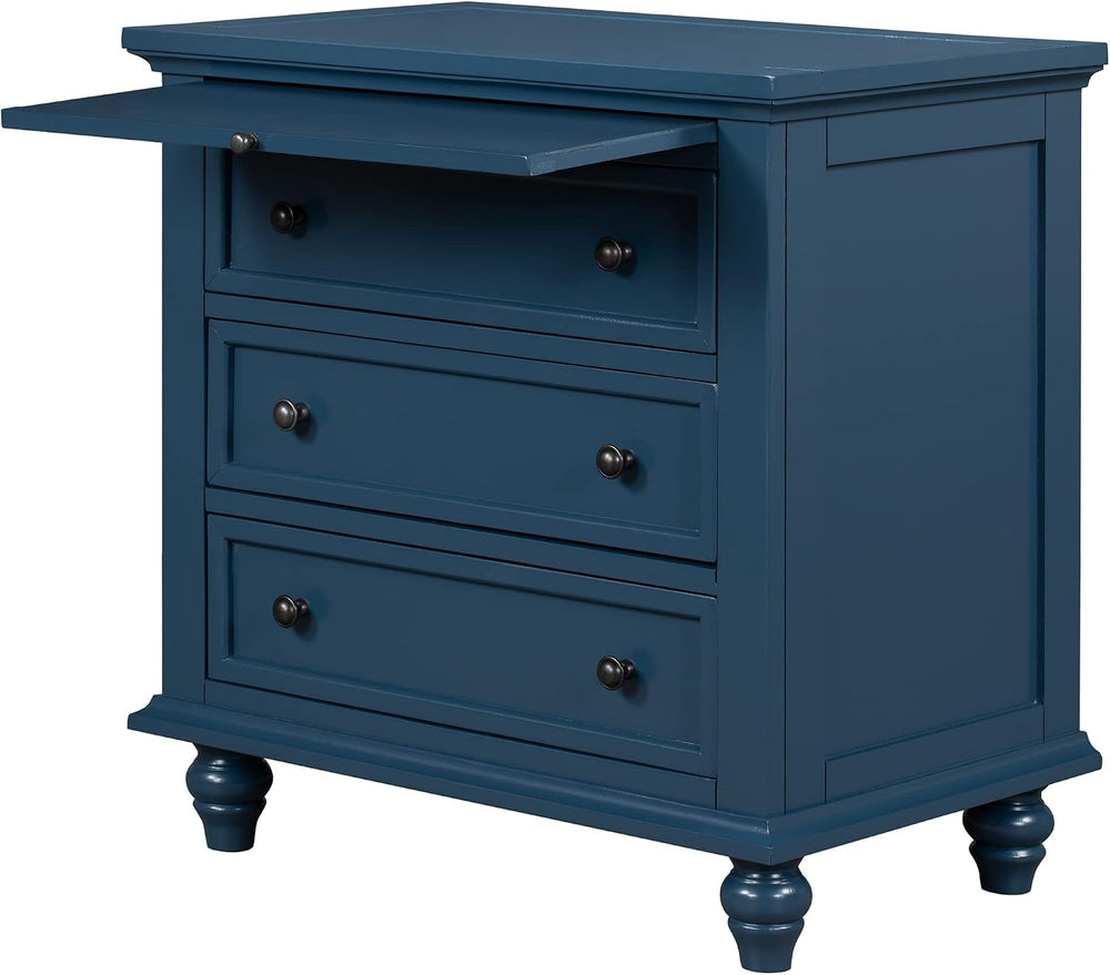 Accent 28" Tall Side Table Nightstand with Storage 3 Drawers, Modern Bed...