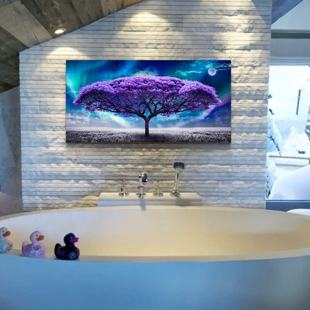 Lapremoly Purple Wall Canvas art For Living Room Bedroom Pictures Wall Decor ...