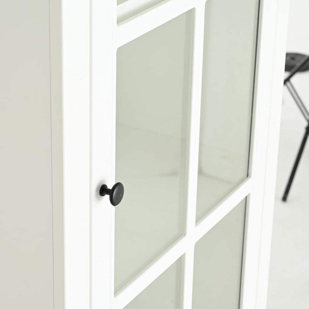 Havemies 75" Freestanding Pantry Cabinet with Glass Lattice Door, Large ...