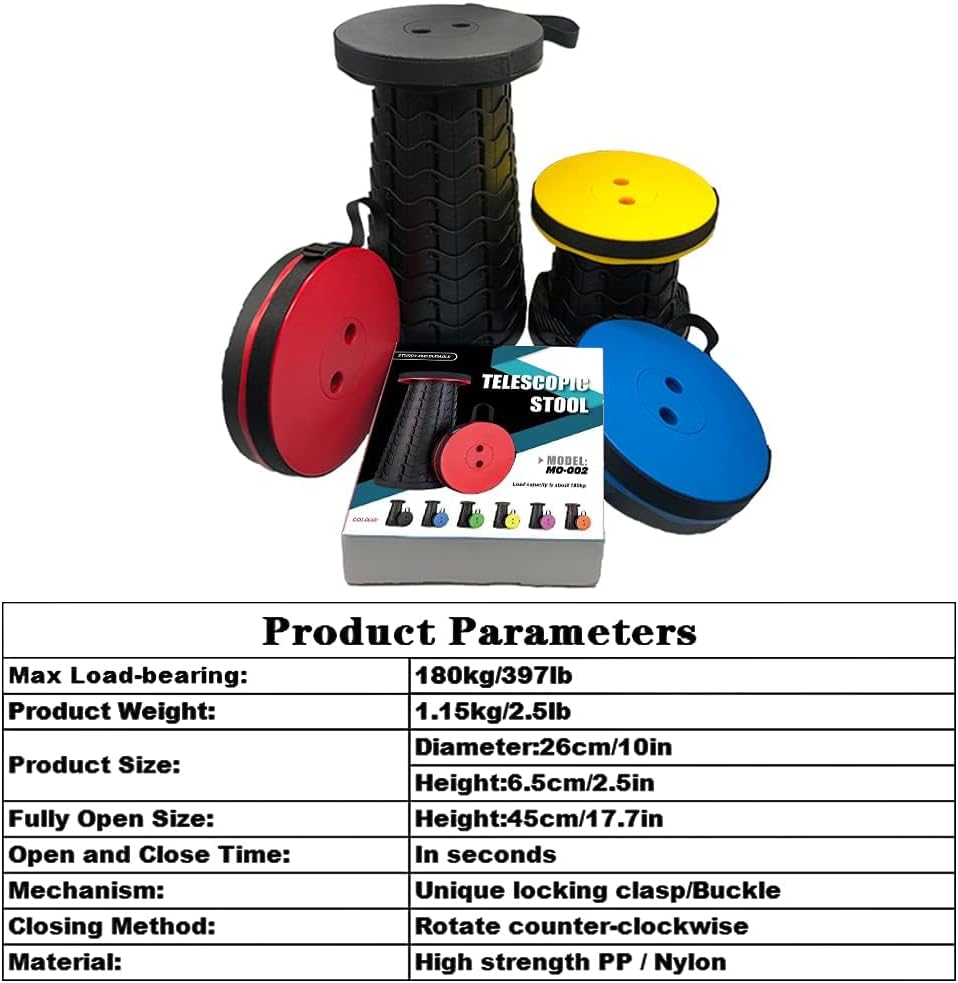 Upgraded Collapsible Stool, Portable Foldable Seats