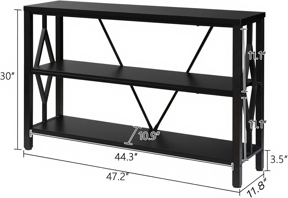 HOMISSUE Sofa Console Table, Rustic Console Table with 3-Tier Storage, Engine...